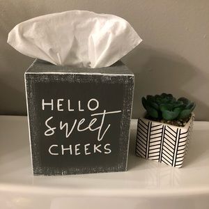 HELLO SWEET CHEEKS Farmhouse Tissue Box Cover